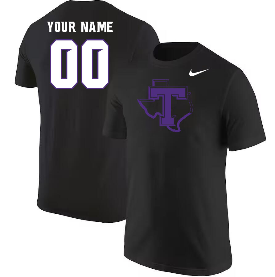 Custom Tarleton State Texans Name And Number College Football T-Shirts-Black